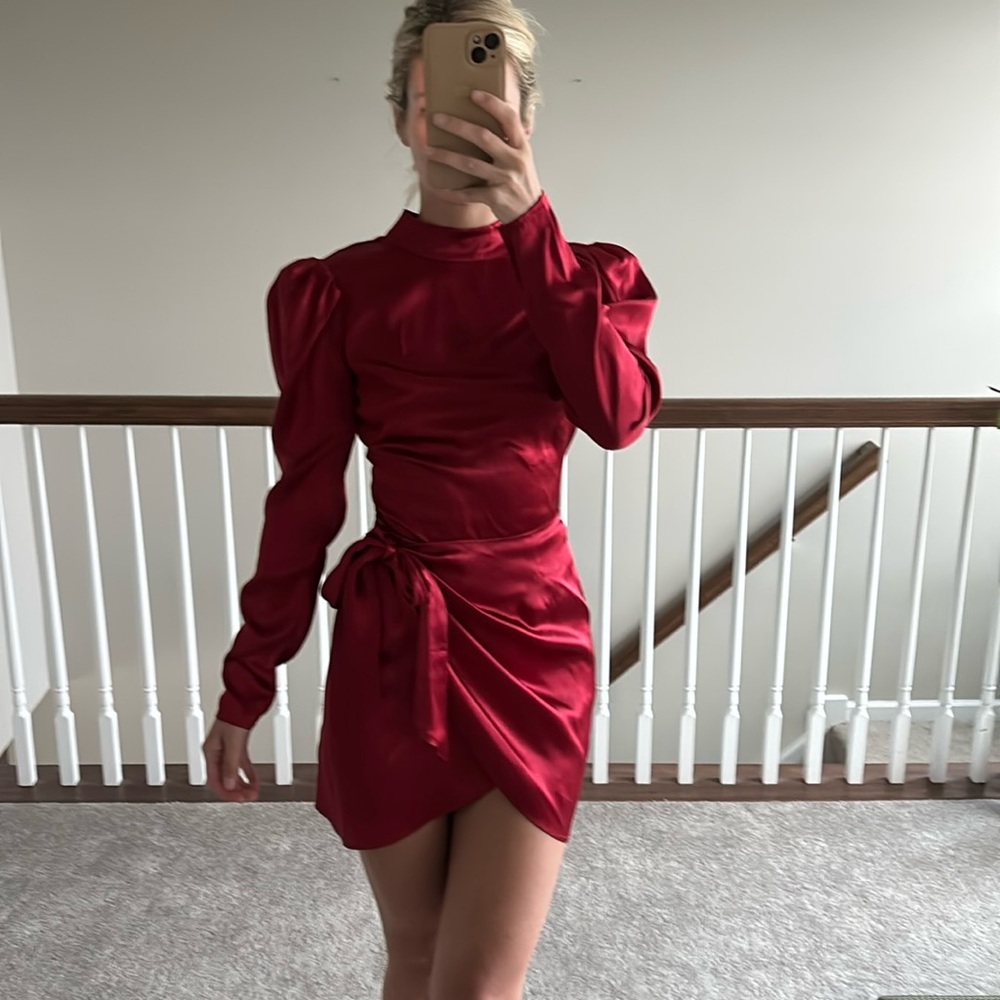 REFORMATION burgundy wrap dress